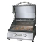 InfraBeam electric barbecue - Beefeater open, showing the grill and digital control panel.