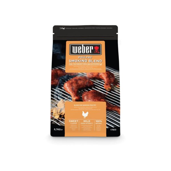 Paquete de astillas Weber Poultry Smoking Blend de 0,7 kg para ahumar aves, con sabor dulce y suave.