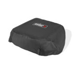 Funda protectora negra Weber® para plancha SLATE GP 43 cm, con logotipo y correas de ajuste, resistente al agua y los rayos UV.