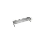 Soporte calentador de acero inoxidable con patas plegables y rejilla ventilada, diseñado para planchas Weber de 76 cm.