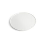 Plato redondo de porcelana dura Weber en color blanco, ideal para pizzas y alimentos calientes.