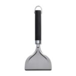 Rascador Weber para planchas, con hoja de acero inoxidable y mango negro ergonómico con gancho para colgar.