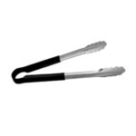Pinzas de cocina de acero inoxidable de 30 cm con mango ergonómico negro.