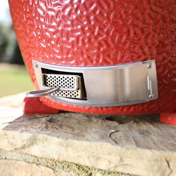 Detalle del recogedor de cenizas de la barbacoa Kamado Big Joe III Stand-Alone.