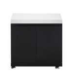 Armario modular de almacenaje exterior Grandhall en color negro con ruedas y sin encimera.