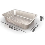 Bandeja recoge grasas desechable de aluminio para barbacoa Ninja Woodfire XL con dimensiones de 22 cm de profundidad, 15 cm de ancho y altura indicada.
