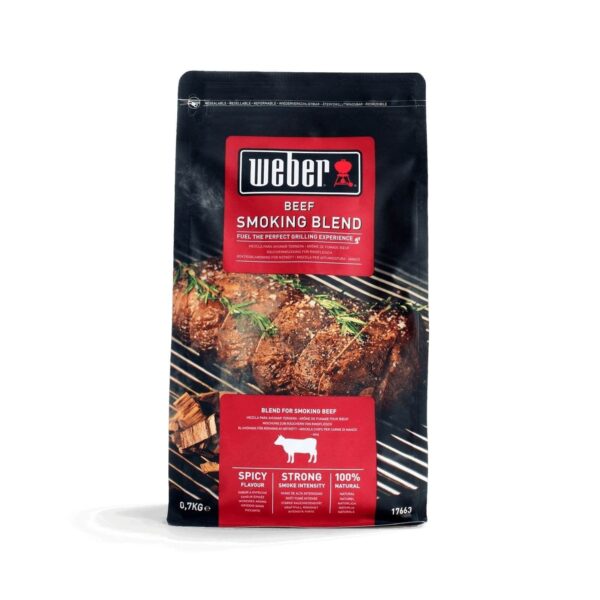 Paquete de astillas para ahumar carne de vacuno de Weber, con una mezcla especial para realzar el sabor de tus asados.