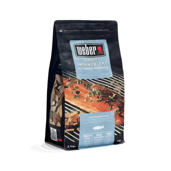 Bolsa de Astillas de Madera Weber Seafood Smoking Blend de 0,7 kg para ahumar pescado y marisco.