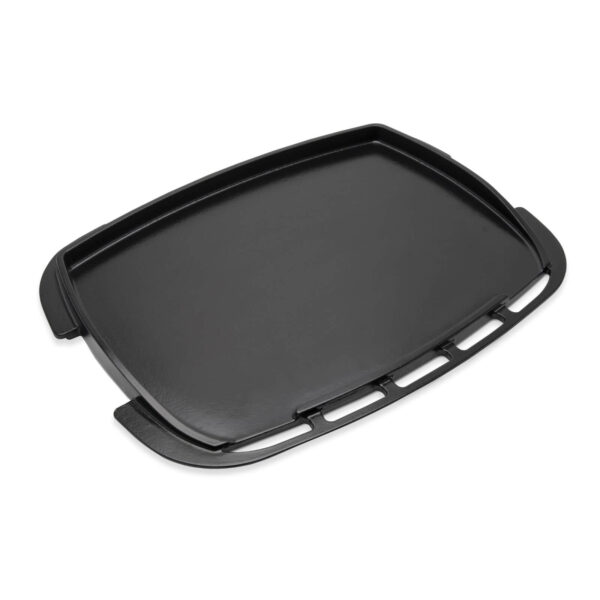 Plancha integral de hierro fundido esmaltado para parrilla Weber Q3200N+, diseñada para una cocción uniforme y versátil.