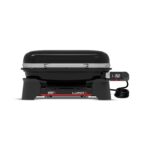 Barbacoa eléctrica Weber Lumin Smart con pantalla digital y diseño moderno, vista frontal.