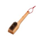 30 cm Weber bamboo brush with sturdy bristles and red hanging loop, ideal for cleaning grills.