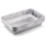 Pack of stacked Weber aluminium trays, ideal for easy cleaning of the grill.