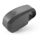 View of a black LED handlebar light with a compact and modern design, ideal for use on grills.