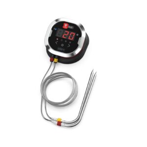 Termómetro digital iGrill 2 de Weber con dos sondas de acero inoxidable y pantalla LED.