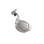 Stainless steel bracket for Weber iGrill thermometers, designed to fit on the handle of Weber charcoal barbecues.