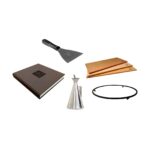 OFYR Accessories Starter Pack with spatula, cedar smoking boards, recipe booklet, stainless steel oil pan and anti-fall ring.