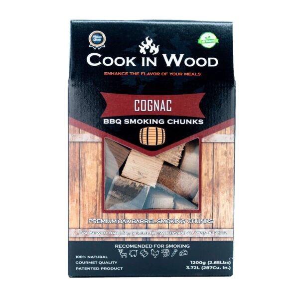 Caja de trozos de madera para ahumar Cook in Wood, sabor Coñac.