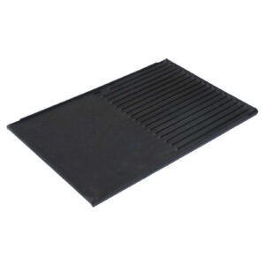 Plancha BeefEater de hierro fundido con una superficie lisa y otra con relieve para cocinar con diferentes técnicas.
