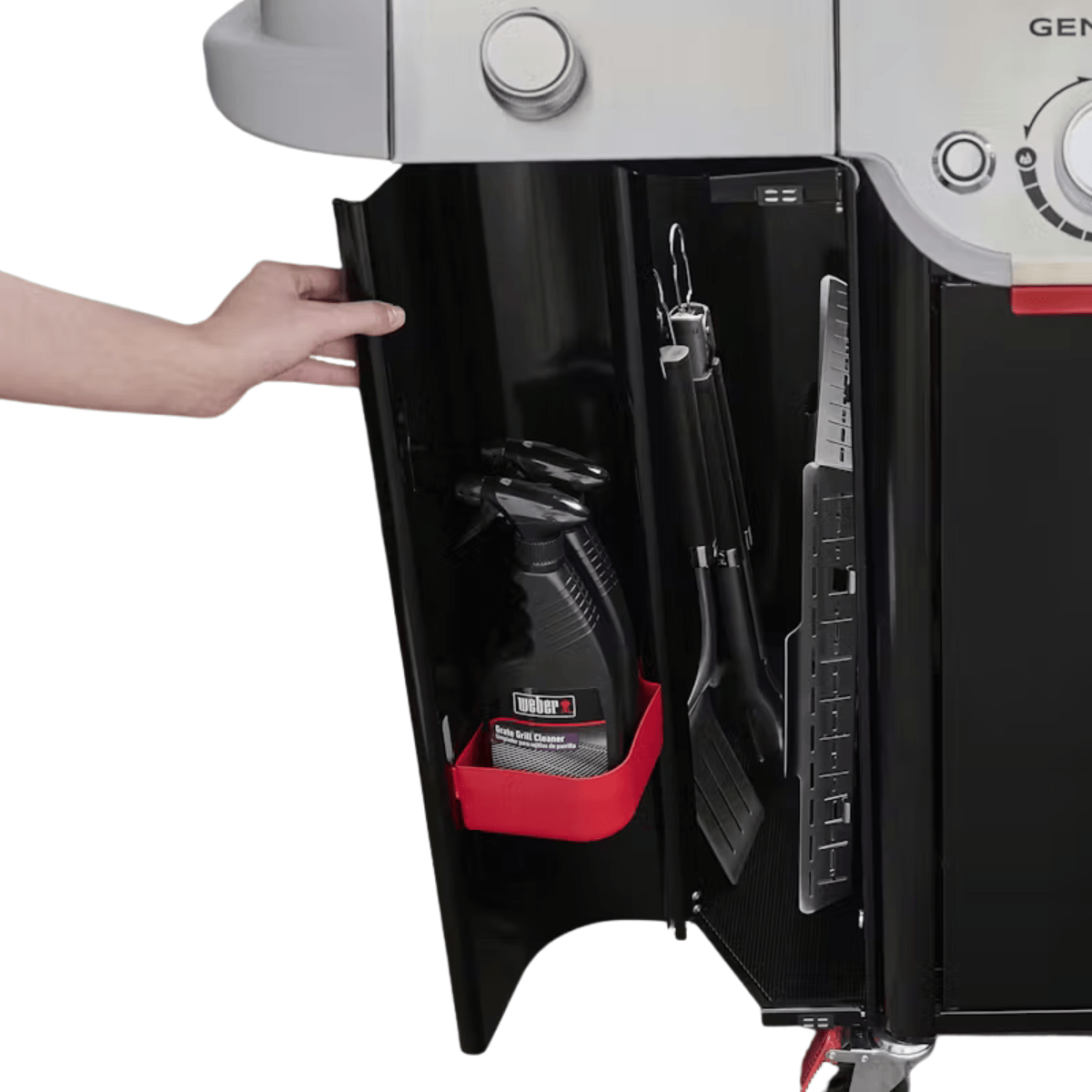 Zona de almacenaje de la barbacoa Weber Genesis Smart