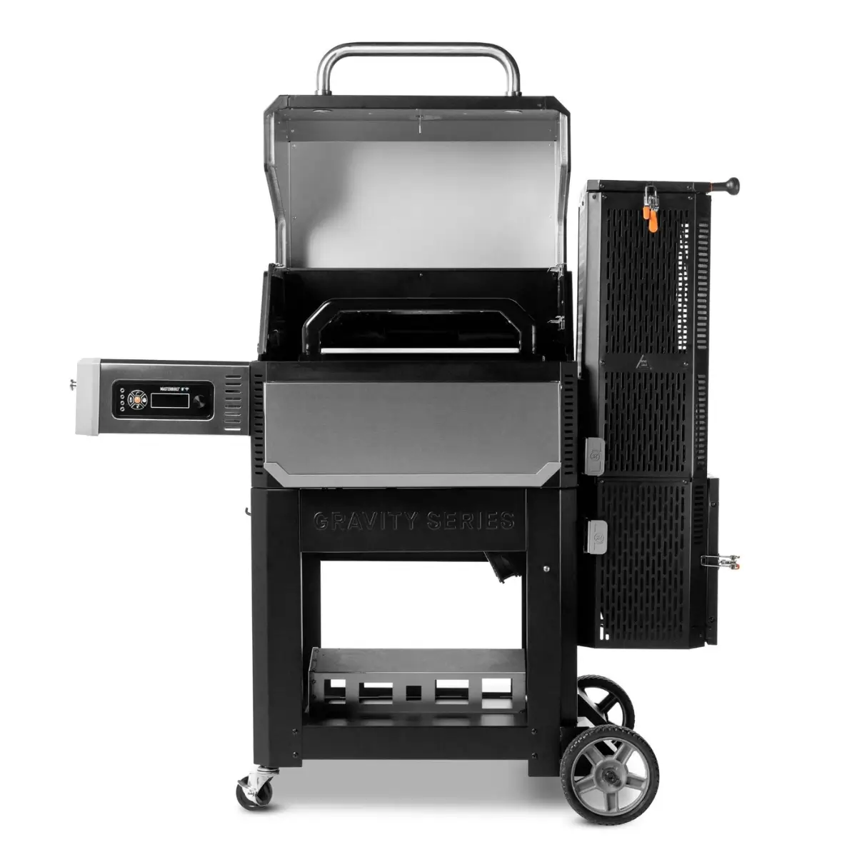Horno para pizza Masterbuilt instalado en una parrilla Gravity Series