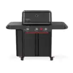 Weber Genesis Works E-330WR STEALTH barbecue in front view on white background.