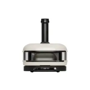 Horno Gozney Dome Gen 2.0 Bone en vista frontal con cámara cerrada y panel digital.