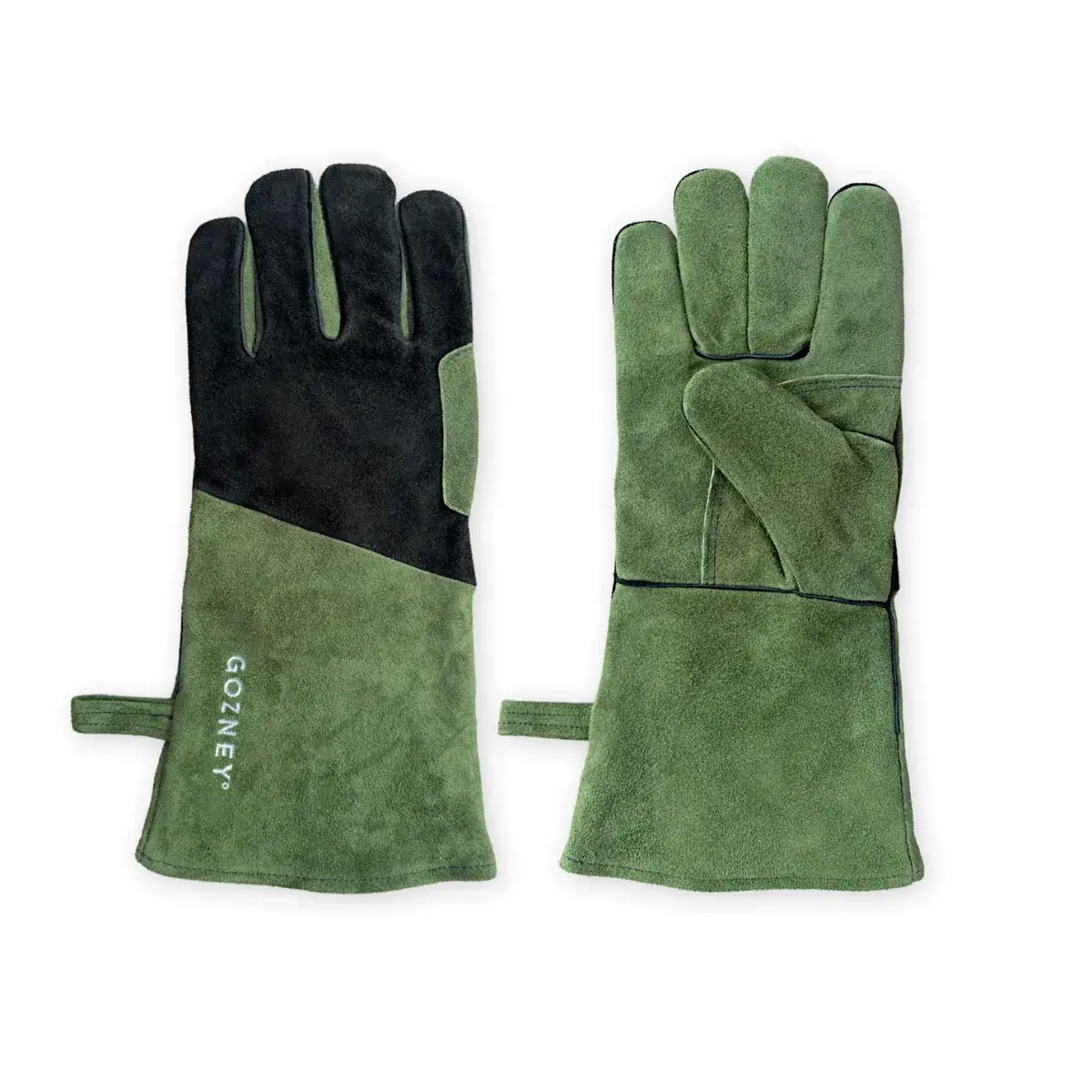 Par de guantes Gozney de ante con puño largo tipo guantelete