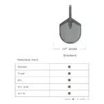 Gráfico de la pala Gozney Venture para pizza de 12 pulgadas con tabla de hornos compatibles.