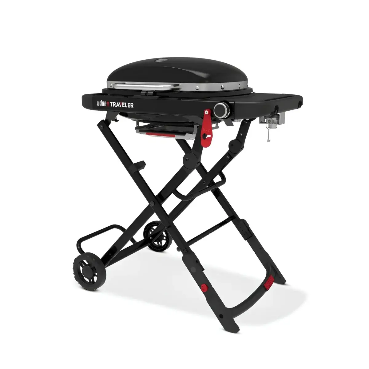 Side table and Weber Works rail on the Weber Traveler Compact
