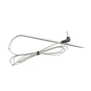 Masterbuilt Gravity Series stainless steel meat probe with a braided cable and angled connector.