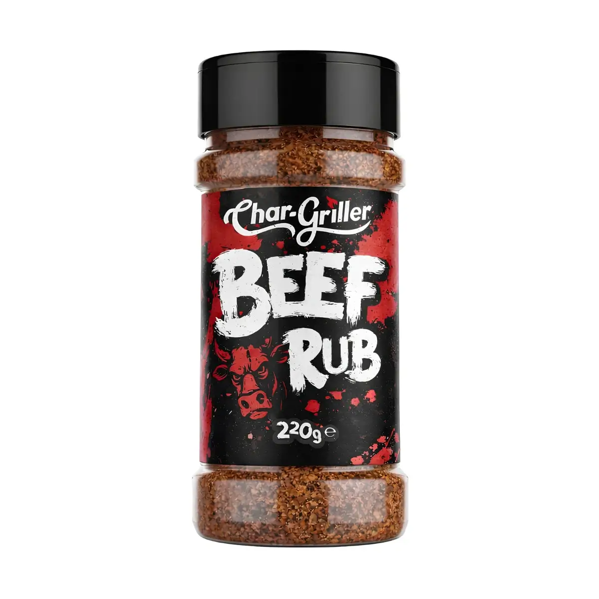 Envase rojo de Beef Rub Char-Griller para vacuno