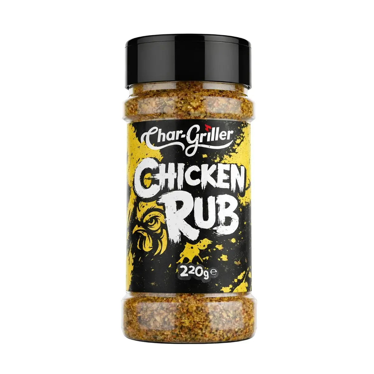 Envase amarillo de Chicken Rub Char-Griller para aves
