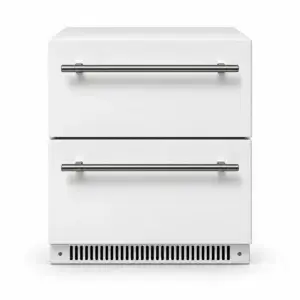 K01000316A_Grandpro_Outdoor_Fridge_2_Refrigerated_Drawers_Front_View_White_Two_Drawers_Barbecue_World.webp