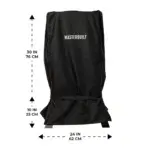 Vista frontal de la funda Masterbuilt con medidas indicadas de 30, 10 y 24 pulgadas.