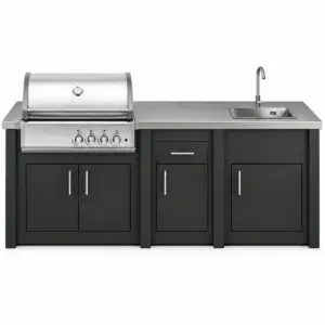 Cocina Exterior de Aluminio GrandPro Graphite Crossray con Fregadero 242 cm - Grandpro