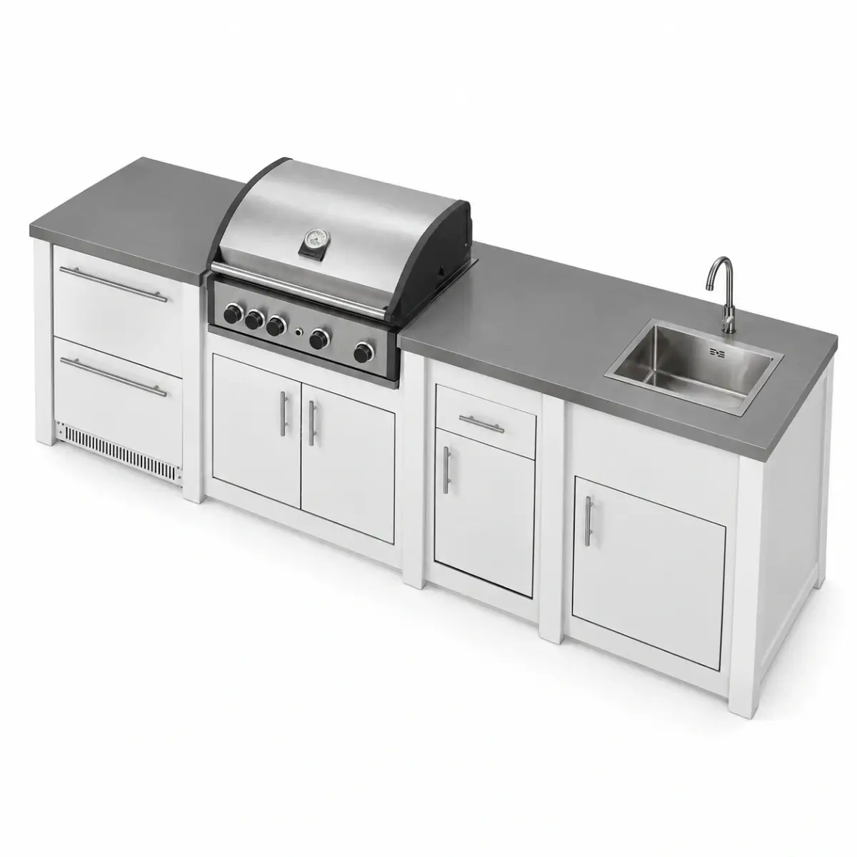 Fregadero integrado en cocina exterior Grandpro Alu Kitchen